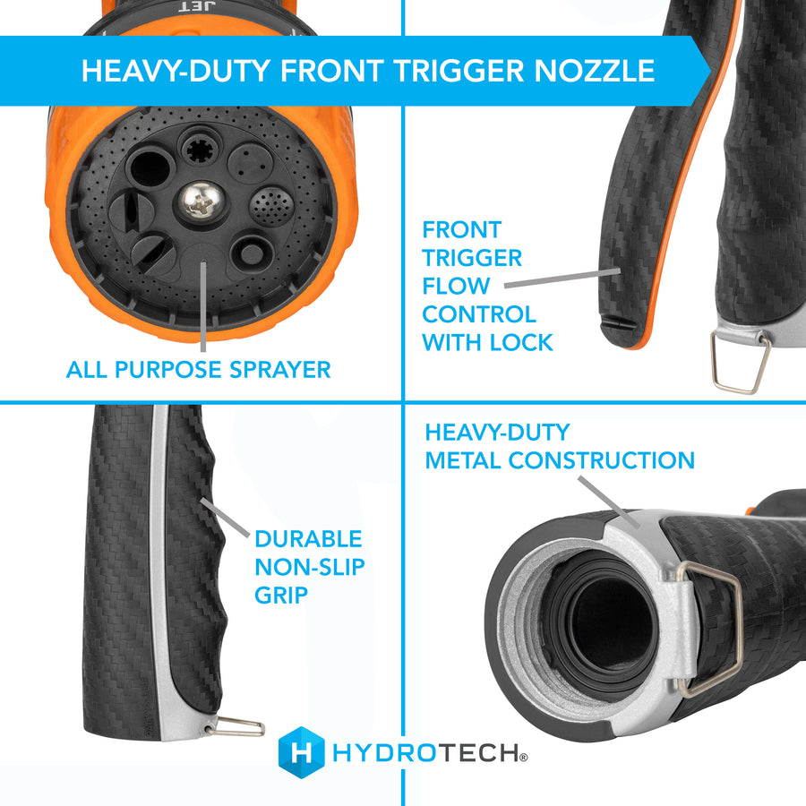 Heavy Duty Front Trigger 8 Pattern Hose Nozzle