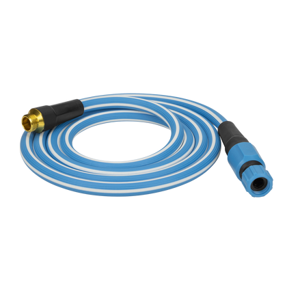 maybe an image about HydroTech Italia 5/8" x 25 ft. Hybrid Polymer Expandable Garden Hose