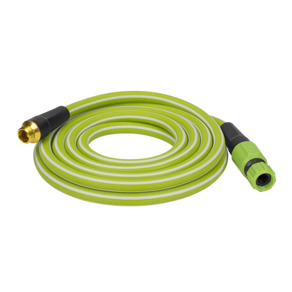 maybe an image about HydroTech Italia 5/8" x 50 ft. Hybrid Polymer Expandable Garden Hose