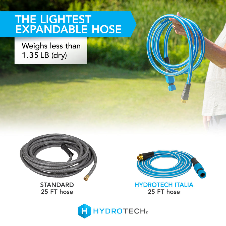 HydroTech Italia 5/8" x 25 ft. Hybrid Polymer Expandable Garden Hose