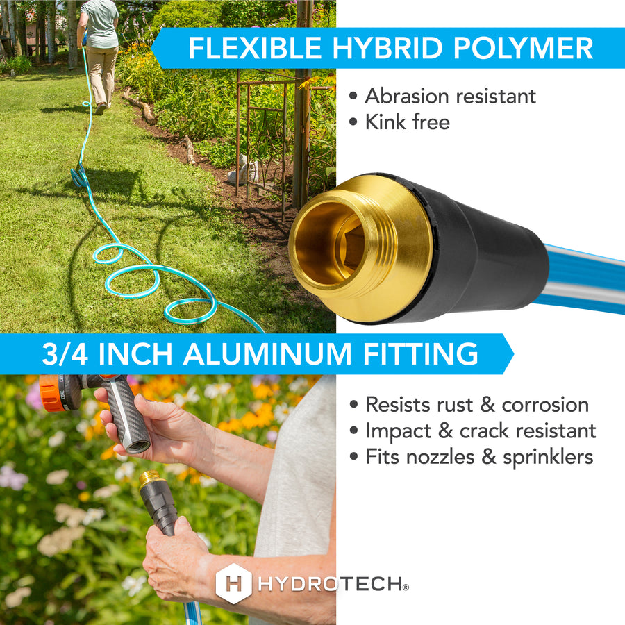 HydroTech Italia 5/8" x 25 ft. Hybrid Polymer Expandable Garden Hose