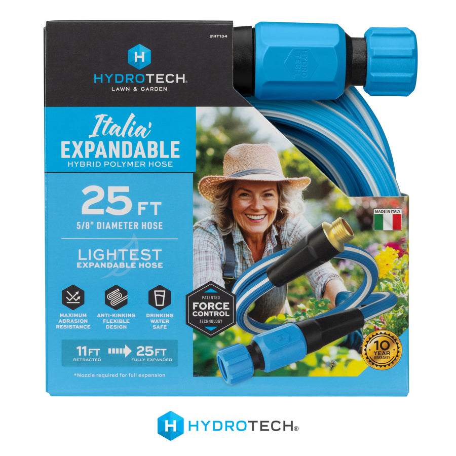 HydroTech Italia 5/8" x 25 ft. Hybrid Polymer Expandable Garden Hose