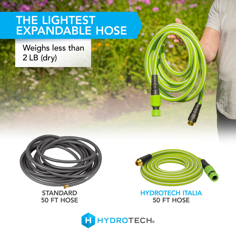 HydroTech Italia 5/8" x 25 ft. Hybrid Polymer Expandable Garden Hose